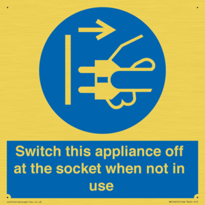 Switch this appliance off at the socket when not in use